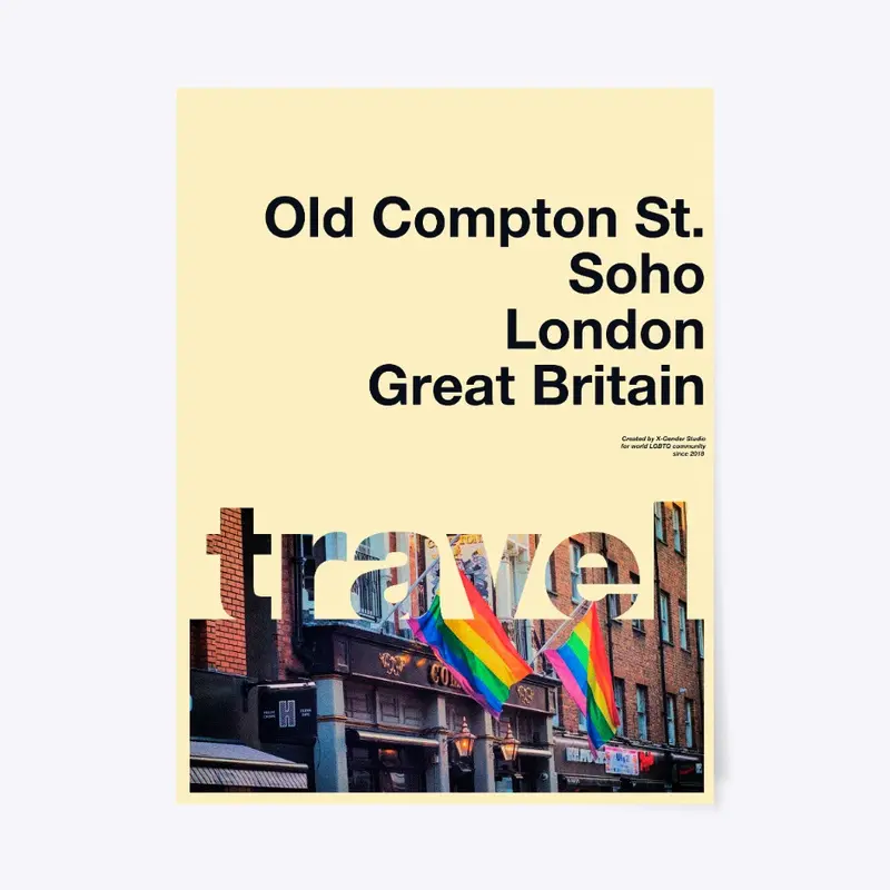Gay travel poster Old Compton Street