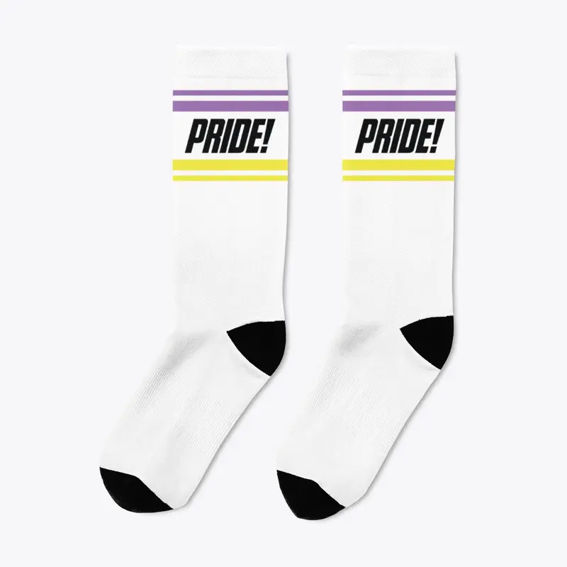 It's all pride Non binary White socks