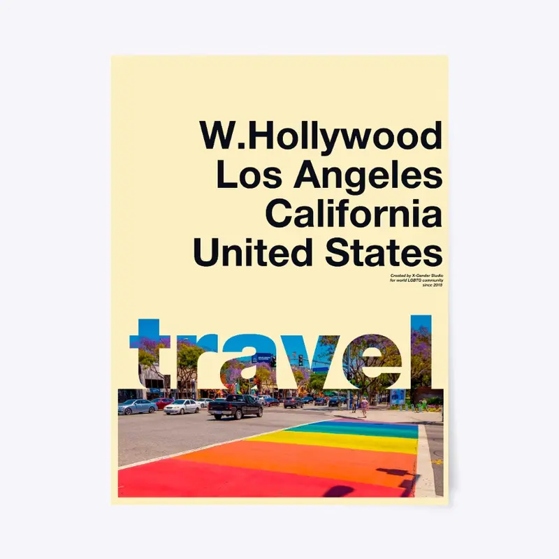 Gay travel poster West Hollywood