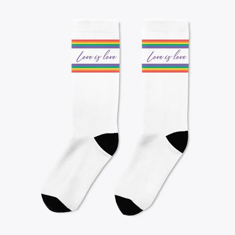 LGBTQ socks Love is love Rainbow