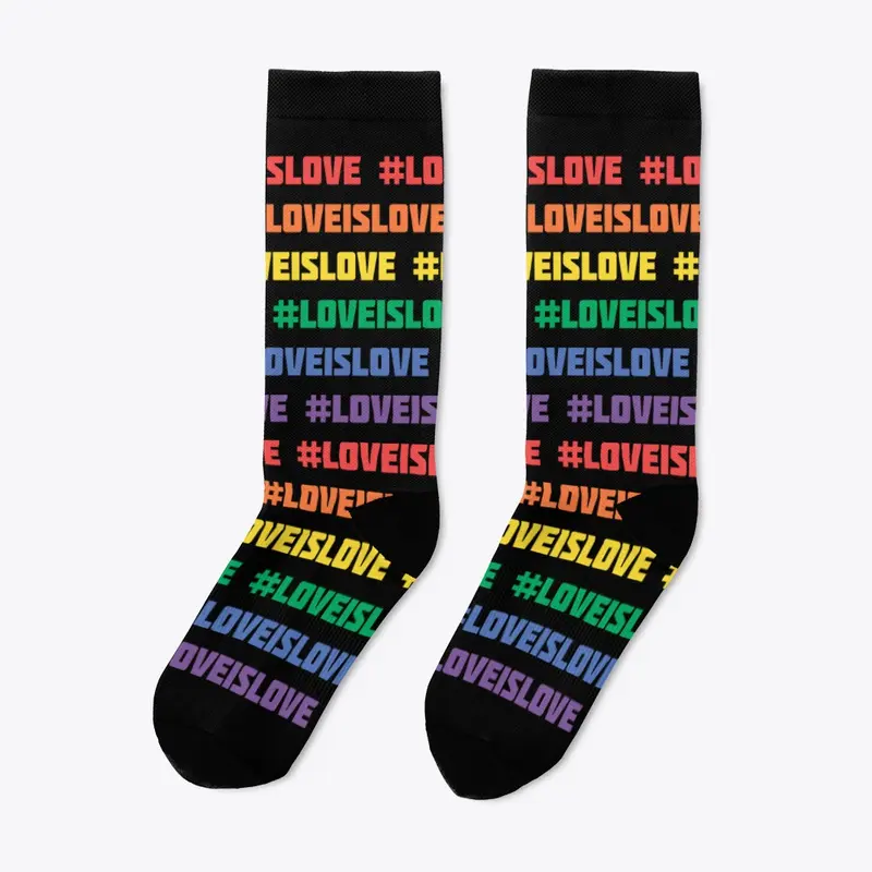 Love is love Hashtag LGBTQ socks