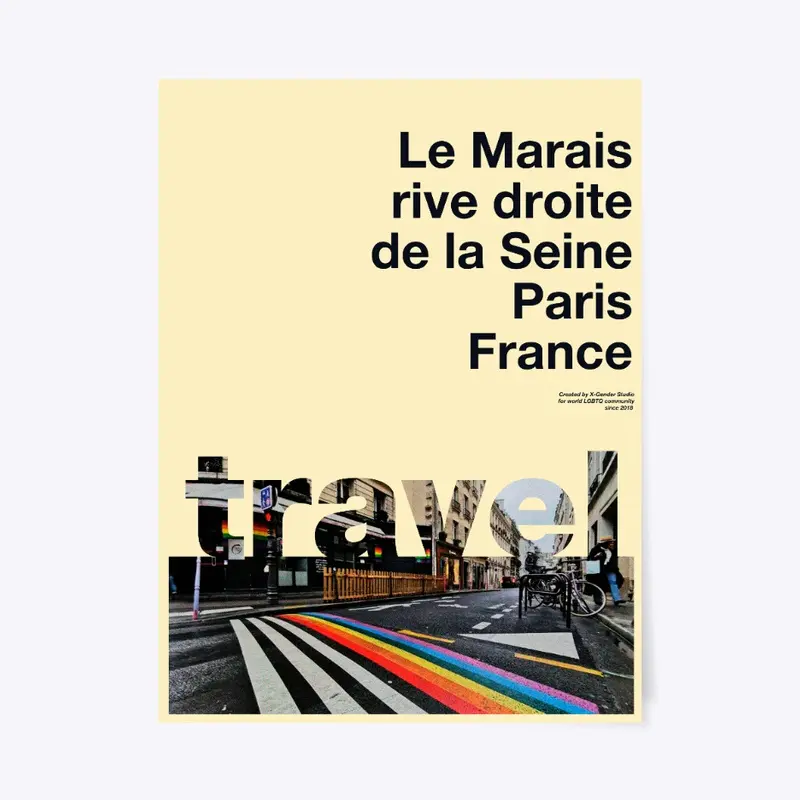 Gay travel poster Le Marais